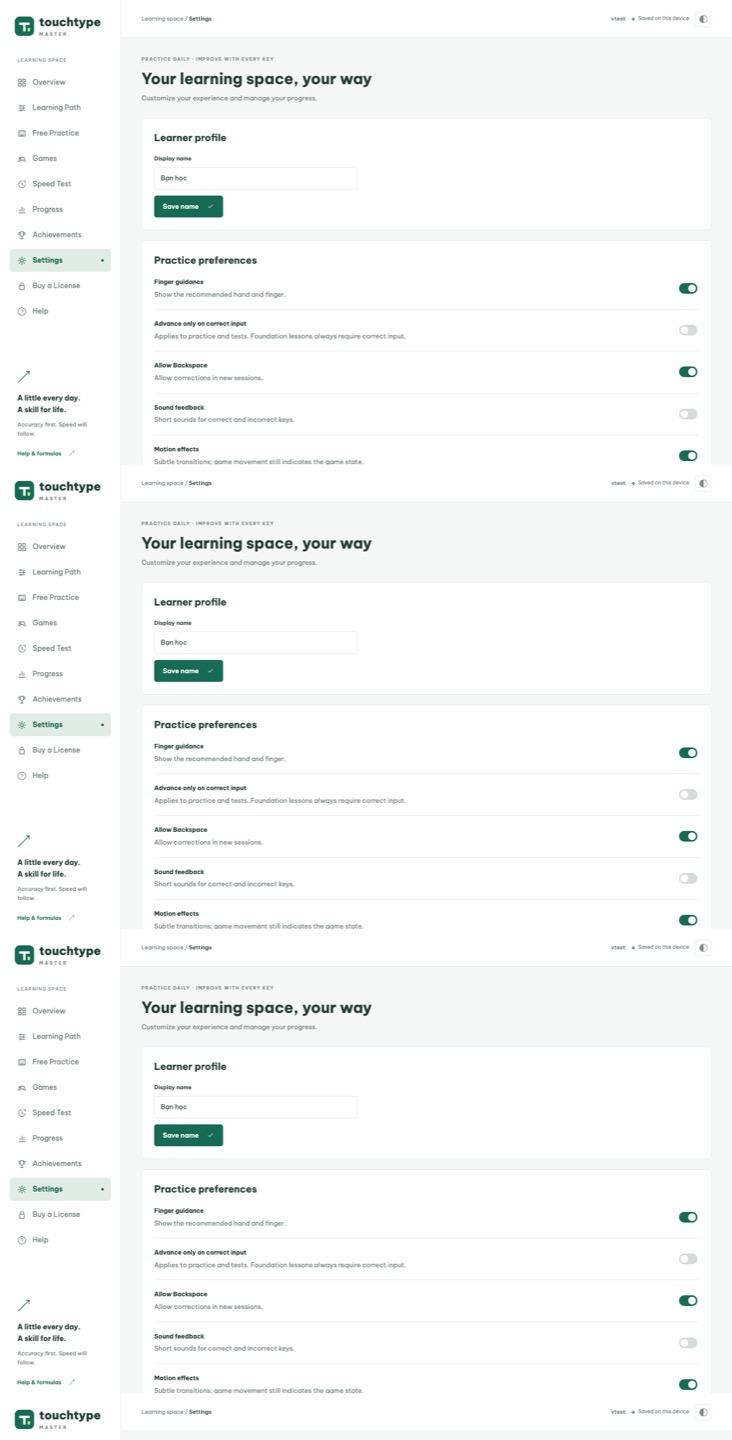Actual English settings screenshot from the application source